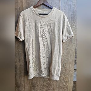 Reiss Classic Terry Cloth Thick Cotton Shirt Sleeve Tee Shirt Oatmeal T-shirt Lg